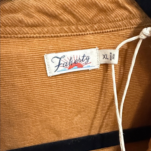 Faherty Cream and Brown Plaid Button Down Shirt - Picture 2 of 6